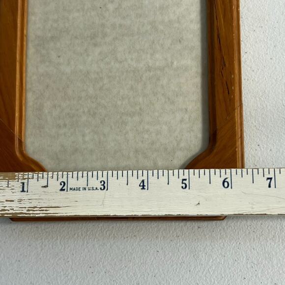 Vintage Wooden Frame Table Top Wall Oak Wood 5 x 7 inch Modern MCM - Picture 5 of 10